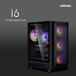 Cutie Zalman Carcasa EATX - I6 Black - RGB, Sticla Securizata, 3 ventilatoare incluse