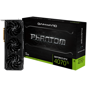 GAINWARD GeForce RTX 4070 Ti Phantom 12GB, GDDR6X, 192 biți, 1x HDMI 2.1, 3x DP 1.4a, 3 ventilatoare, 1x conector de alimentare cu 16 pini, PSU recomandat 750W, NED407T019K9-1045P