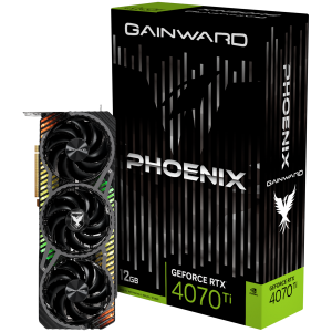 Gainward GeForce RTX 4070Ti Phoenix 12GB GDDR6X, 192 biți, 1x HDMI 2.1, 3x DP 1.4a, 3 ventilatoare, 1x conector de alimentare cu 16 pini, PSU recomandat 750W, NED407T019K9-1043X