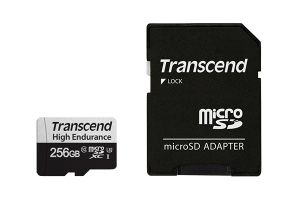 Memory Transcend 256GB micro SD w/ adapter U3, HighEndurance