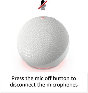 Difuzor inteligent Amazon Echo Dot 5, B09B8vn8yq, Asistent vocal, Alexa, Ceas,alb