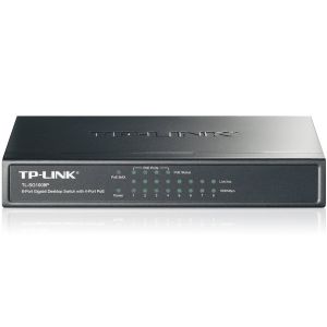 TP-Link TL-SG1008P 8-Port Gigabit Desktop Switch with 4-Port PoE+, 64W PoE Power supply, Supports PoE power up to 30 W for each PoE port, 802.1p/DSCP QoS, IGMP Snooping, Plug and Play, steelcase