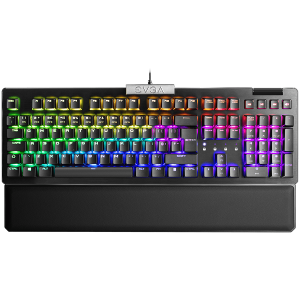 Tastatură pentru jocuri EVGA Z15 RGB, LED RGB cu iluminare din spate, comutatoare Kailh de viteză mecanică, interschimbabile la cald(liniar)