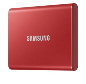 Твърд диск Samsung Portable SSD T7 1TB, USB 3.2, Read 1050 MB/s Write 1000 MB/s, Metallic Red