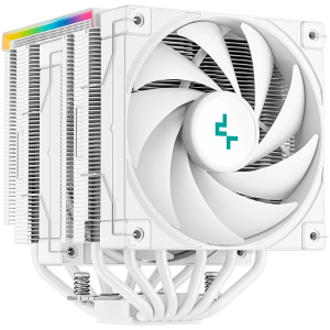 DeepCool AG620 Digital WH, CPU Air Cooler, White 2x120mm ARGB PWM Fan, TDP 260W, 6 Heatpipes, Intel LGA2066/2011-v3/2011/1700/1200/115x, AMD AM5/AM4,129×138×162 mm(L× W×H), Fluid Dynamic Bearing, 2y,R-AK620-WHADMN-G