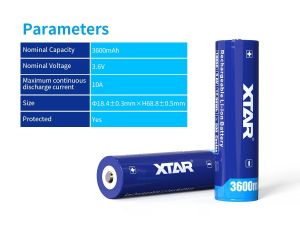 Baterie reîncărcabilă XTAR pentru lanterne 18650 cu protecție, 3600mAh,Li-ion