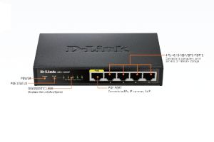 Switch D-Link 5-Port Fast Ethernet PoE Desktop Switch