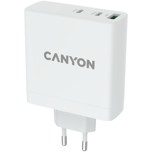 CANYON H-140-01, Încărcător de perete cu 1 USB-A, 2 USB-C. Intrare: 100-240V~50/60Hz, 2.0A max. Ieșire USB-A: 5V /9V /12V/20V /28V Curent de ieșire maxim: 5,0A max