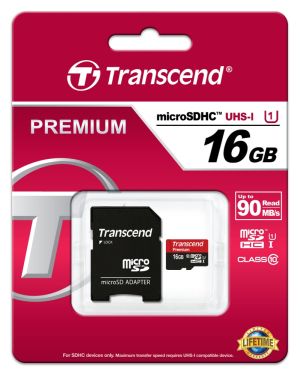 Памет Transcend 16GB micro SDHC UHS-I Premium (with adapter, Class 10)