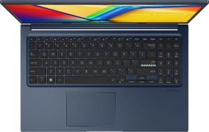 Laptop Asus Vivobook X1504VA-NJ857, Intel Core i3-1315U 1,2 GHz (cache de 10 MB, până la 4,5 GHz, 6 nuclee, 8 fire), 15,6" FHD (1920x1080), 16 GB (8 GB pe BD, Nr. 532G SSD) OS, Quiet Blue