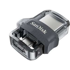 Unitate flash USB SanDisk Ultra Dual Drive m3.0, 64 GB, OTG, negru