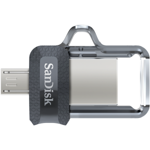 Unitate flash USB SanDisk Ultra Dual Drive m3.0, 64 GB, OTG, negru