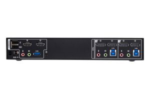 KVM switch ATEN CM1942, 2-ports, USB, HDMI, DisplayPort, Mini-Matrix Boundless