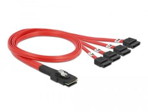Cablu de interfață DeLock, Mini SAS SFF-8087 > 4 x SATA 7 pini, 0,5 m