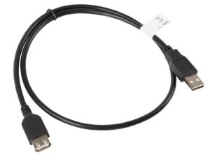 Cable Lanberg extension cable USB 2.0 AM-AF, 70cm, black