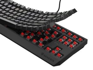 Tastatură Genesis Gaming Keyboard Thor 230 TKL US RGB Mecanic Outemu Roșu Negru Hot Swap