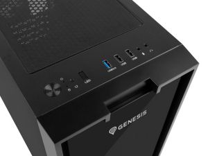 Genesis PC Case Irid 353 ARGB MATX Mini Tower Fereastra, negru