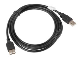 Cable Lanberg extension cable USB 2.0 AM-AF, 1.8m, black