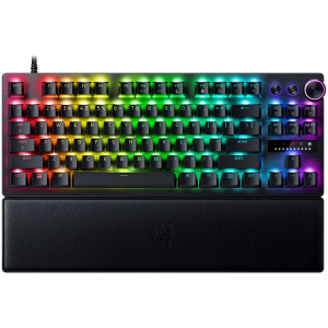 Razer Huntsman V3 Pro Tenkeyless, Gaming keyboard, Analog Optical Switch gen2, Razer Chroma RGB, Magnetic Firm Leatherette Wrist Rest, Multi-function Dial with 3 dedicated buttons, Detachable Type C Cable, 1000 Hz Polling Rate, Brushed Aluminum Alloy
