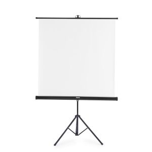 Ecran stand 125x125 cm, 2 in 1, set mobil, tub telescopic, alb