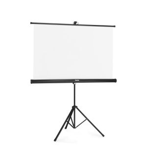 Hama Screen with tripod, 125 x 125 cm, 2-in-1, mobile set, telescopic tube, white