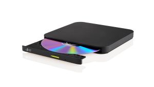 Optical Drive Hitachi-LG GP96YB70 Slimmest External DVD-RW, Super Multi, Lightest, Android Connectivity, Win 10 & MAC OS Compatible, Black