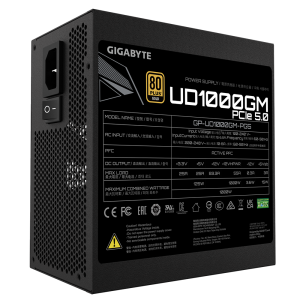 Power Supply Gigabyte UD1000GM PG5, 1000W, 80+ GOLD, Modular, PCIe 5.0 Ready