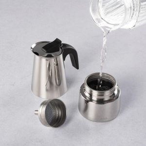 Xavax Stainless Steel Espresso Maker for 4 Cups, 111274