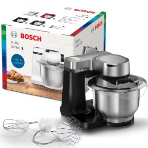 Кухненски робот Bosch MUMS2VM00, Kitchen machine, MUM5, 900 W, Multi-motion-drive, 7 speeds, 3.8l stainless steel bowl, Black - silver