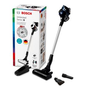 Прахосмукачка Bosch BCS611P4A, Cordless Handstick Vacuum Cleaner, Series 6, Unlimited 18Vmax, AllFloor Power brush, Blue