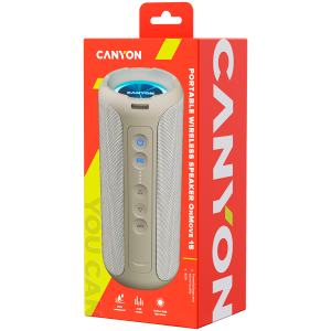CANYON OnMove 15, difuzor Bluetooth, bej, IPX6, 2*20W, baterie 7.4V 2600mah, EQ, TWS, AUX, Hand-free