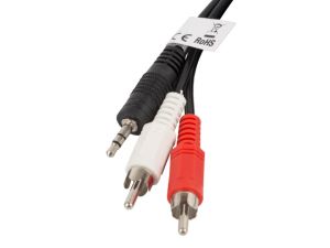 Cable Lanberg mini jack 3.5mm (M) 3 pin -> 2X RCA (chinch) (M) cable 2m