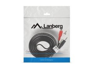 Cablu Lanberg mini jack 3.5mm (M) 3 pini -> 2X RCA (chinch) (M) cablu 2m