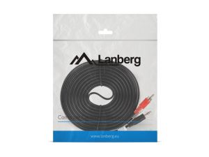 Cable Lanberg mini jack 3.5mm (M) 3 pin -> 2X RCA (chinch) (M) cable 5m