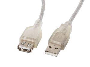 Lanberg extension cable USB 2.0 AM-AF, 1.8m, transparent ferrite