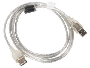 Cablu prelungitor Lanberg USB 2.0 AM-AF, 1,8 m, ferită transparentă