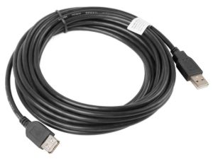 Cable Lanberg extension cable USB 2.0 AM-AF, 5m, black