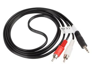 Cable Lanberg mini jack 3.5mm (M) 3 pin -> 2X RCA (chinch) (M) cable 1.5m