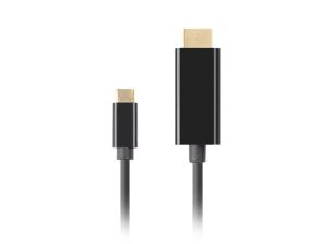 Cable Lanberg USB-C (M) -> HDMI(M) 2.0 4K 60hz cable 0.5m, black
