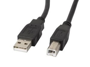 Кабел Lanberg USB-A (M) -> USB-B (M) 2.0 ferrite cable 1m, black