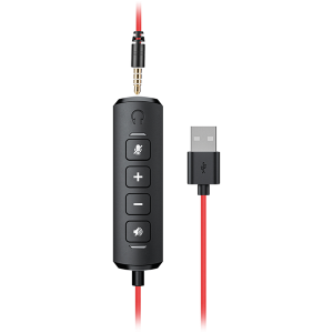 CANYON HS-07, Căști de conferință super ușoare, mufă stereo de 3,5 mm, cu cablu PVC 1,6 m, placă de sunet USB suplimentară cu cablu PVC 1,2 m, material ABS pentru căști, dimensiune: 16*15,5*6 cm. Greutate: 100 g, negru