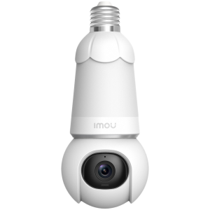 Imou 5MP Wi-Fi PTZ Bulb camera, H.265, 2.8 mm lens, Smart Full-Color Night Vision, Panoramic Pan & Tilt (340° Coverage), Built-in Mic & Speaker, Siren, Built-in Spotlight, Wi- Fi 6, Human/Vehicle Detection, Smart Auto Tracking, 350 Lumen