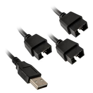 Lian Li USB 2.0 1-to-3 Hub Type-A Male Port - Black