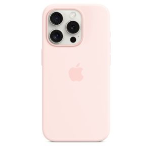 Husa Husa din silicon Apple iPhone 15 Pro cu MagSafe - roz deschis