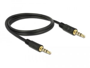 Cablu audio Delock, Stereo, jack 4 pini 3,5 mm mascul/mascul, 1m