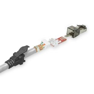 Cablu patch de rețea ACT S/FTP, CAT6a, RJ-45 - RJ-45, 3,0 m, fire de cupru, gri
