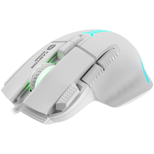 CANYON Fortnax GM-636, 9keys Gaming wired mouse, Sunplus 6662, DPI up to 20000, Huano 5million switch, RGB lighting effects, 1.65M braided cable, ABS material. size: 113*83*45mm, weight: 102g, White