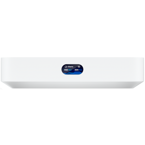 UBIQUITI Compact UniFi Cloud Gateway with a full suite of advanced routing and security features: Runs UniFi Network for full-stack network management; Manages 30+ UniFi devices and 300+ clients; 1 Gbps routing with IDS/IPS; Multi-WAN load balancing