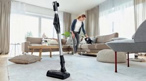 Vacuum cleaner Bosch BBS712A, Cordless Handstick Vacuum Cleaner, Unlimited 7, TurboSpin motor, 82 dB(A), 3.0 Ah battery, 18.0V, AllFloor DynamicPower Brush with LED, Gray