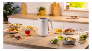 Electric kettle Bosch TWK2M161, MyMoment Plastic Kettle, 2400 W, 1.7 l, Cup indicator, Limescale filter, Triple safety function, White
